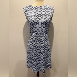Title Nine Steadfast Diamalete Sleveless Athletic Dress Tidal Wave Blue Print